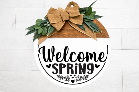 Farmhouse Spring Round Sign Bundle SVG DESIGNISTIC 
