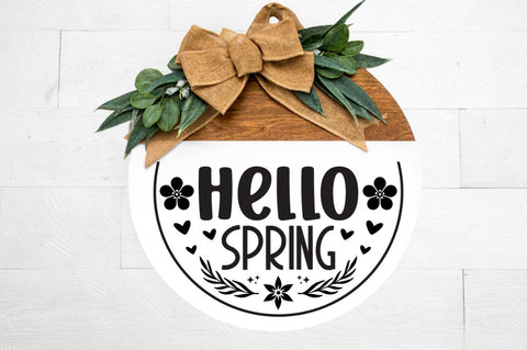 Farmhouse Spring Round Sign Bundle SVG DESIGNISTIC 