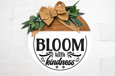 Farmhouse Spring Round Sign Bundle SVG DESIGNISTIC 