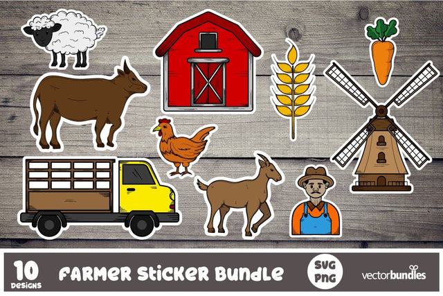Farmhouse stickers bundle SVG vectorbundles 