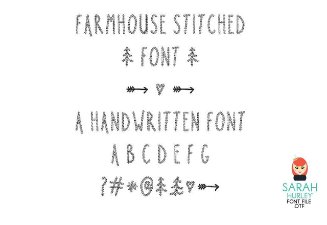 Farmhouse Stitched Font Font Sarah Hurley 
