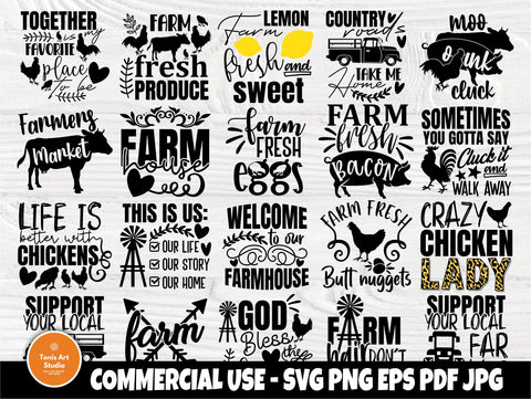 Farmhouse SVG Bundle, Chicken Svg, Farm Fresh Svg SVG TonisArtStudio 
