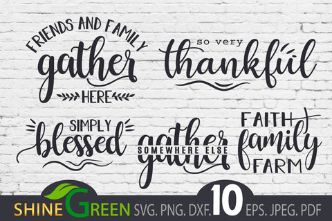 Farmhouse SVG Bundle, Fall, Thanksgiving, Kitchen, Welcome Cut Files SVG Shine Green Art 