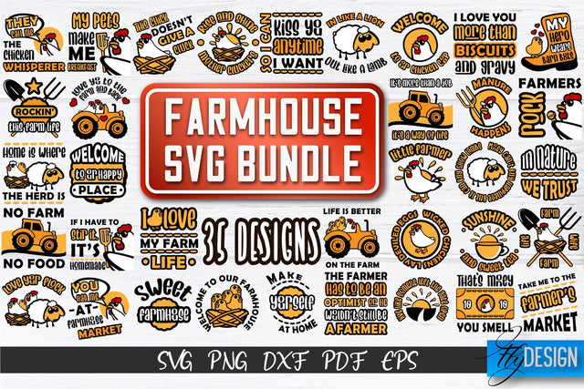 Farmhouse SVG Bundle | Family SVG | Funny Farm Quotes Svg v.2 SVG Fly Design 