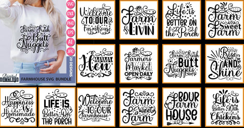 Farmhouse SVG Bundle,SVGs,Quotes and Sayings,Food & Drink,On Sale, Print & Cut SVG Newmockups 
