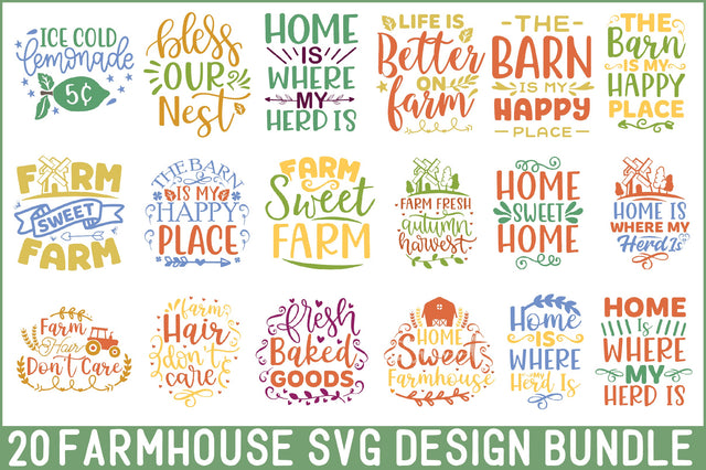 Farmhouse SVG Design Bundle SVG Creativeart88 
