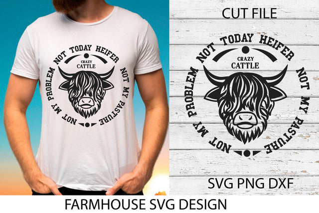 Farmhouse SVG Design. Highland Cow SVG. Farm House Sign. SVG Samaha Design 