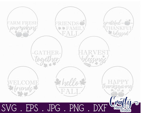 Farmhouse Svg, Fall Farmhouse Round Sign Bundle, Fall Svg SVG Crafty Mama Studios 