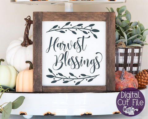 Farmhouse Svg, Fall Farmhouse Sign, Harvest Blessings File SVG Crafty Mama Studios 