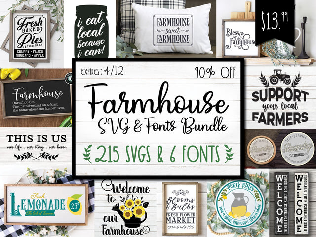 Farmhouse SVG & Font Bundle Bundle So Fontsy Design Shop 