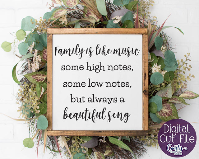 Farmhouse Svg, Home Sign, Family Is Like Music, Music Quote SVG Crafty Mama Studios 