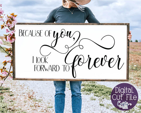 Farmhouse Svg, Home Sign, Love Quote Svg, Because Of You SVG Crafty Mama Studios 