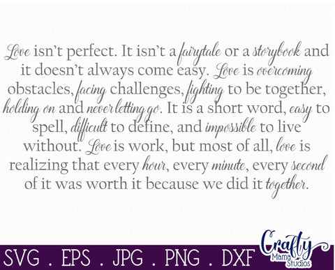 Farmhouse Svg, Home Sign, Love Svg, Love Isn't Perfect Quote SVG Crafty Mama Studios 