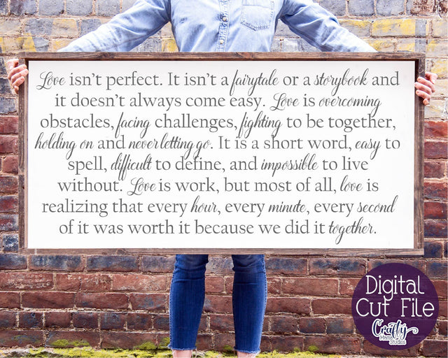Farmhouse Svg, Home Sign, Love Svg, Love Isn't Perfect Quote SVG Crafty Mama Studios 