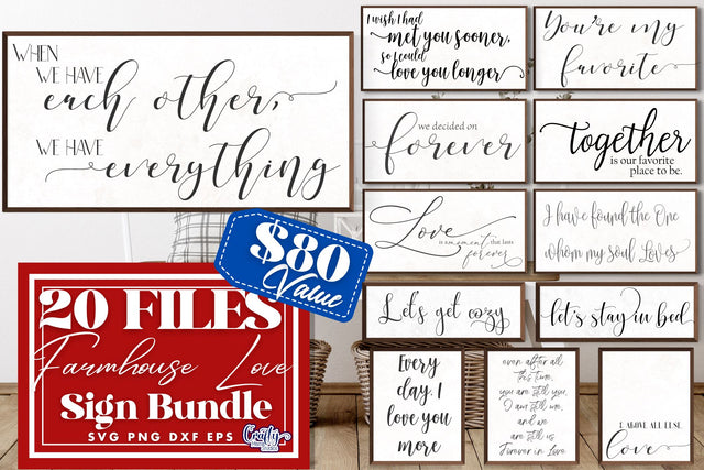 Farmhouse Svg, Home Sign Svg, Farmhouse Love Sign Bundle SVG Crafty Mama Studios 