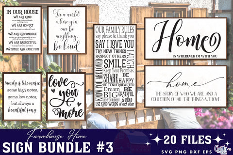 Farmhouse Svg, Home Sign Svg, Farmhouse Sign Bundle 3, Home SVG Crafty Mama Studios 