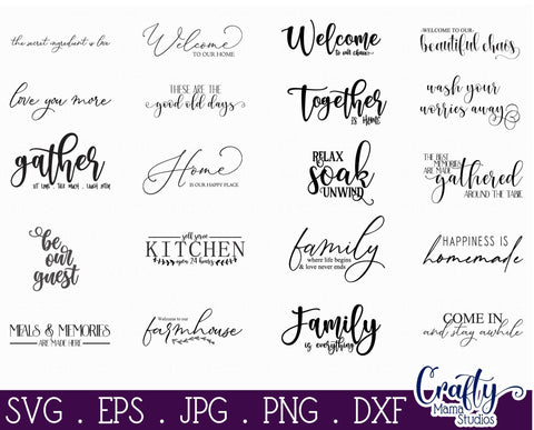 Farmhouse Svg, Home Sign Svg, Farmhouse Sign Bundle 4, Home SVG Crafty Mama Studios 