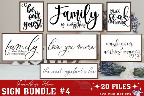 Farmhouse Svg, Home Sign Svg, Farmhouse Sign Bundle 4, Home SVG Crafty Mama Studios 
