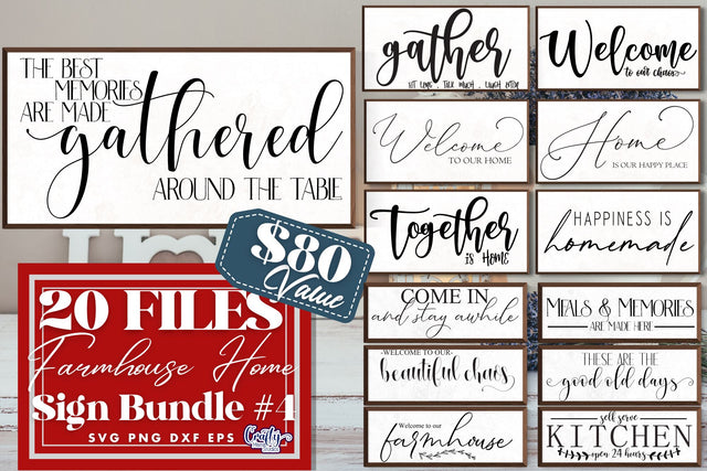 Farmhouse Svg, Home Sign Svg, Farmhouse Sign Bundle 4, Home SVG Crafty Mama Studios 
