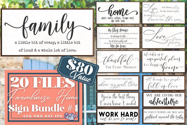 Farmhouse Svg, Home Sign Svg, Farmhouse Sign Bundle 5, Home SVG Crafty Mama Studios 