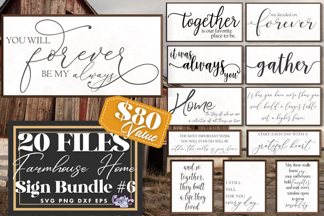 Farmhouse Svg, Home Sign Svg, Farmhouse Sign Bundle 6, Home SVG Crafty Mama Studios 