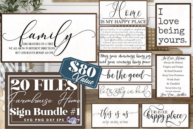Farmhouse Svg, Home Sign Svg, Farmhouse Sign Bundle, Home SVG Crafty Mama Studios 