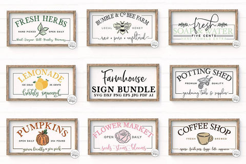 Farmhouse SVG Sign Bundle - 8 Unique Designs! DXF and More! SVG Diva Watts Designs 