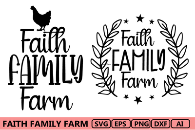 farmhouse svg,faith family farm svg,laser cut file SVG BB Type Studios 