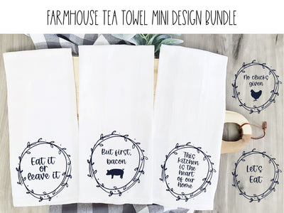 Farmhouse Tea Towel | Kitchen SVG Set SVG So Fontsy Design Shop 