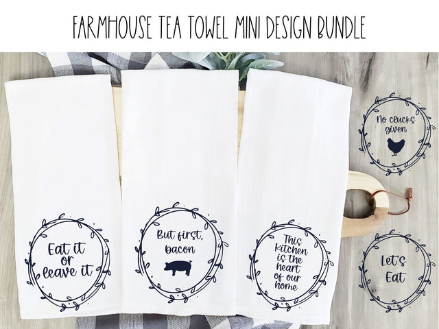 Farmhouse Tea Towel | Kitchen SVG Set SVG So Fontsy Design Shop 