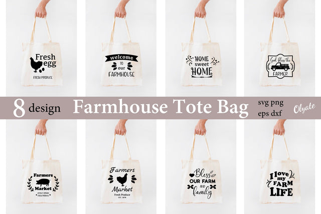 Farmhouse Tote Bag SVG. Tote Bag Quotes Mini Bundle SVG Olga Terlyanskaya 