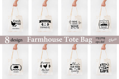 Farmhouse Tote Bag SVG. Tote Bag Quotes Mini Bundle SVG Olga Terlyanskaya 