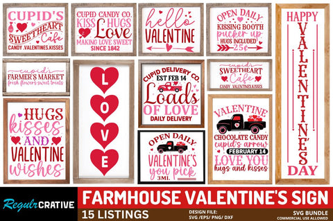 Farmhouse Valentine’s sign Svg Bundle SVG Regulrcrative 