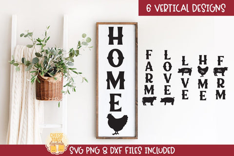Farmhouse Vertical Signs | 6 Country Home Designs SVG Cheese Toast Digitals 