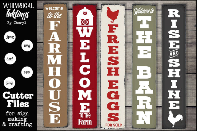 Farmhouse Verticals SVG Set SVG Whimsical Inklings 