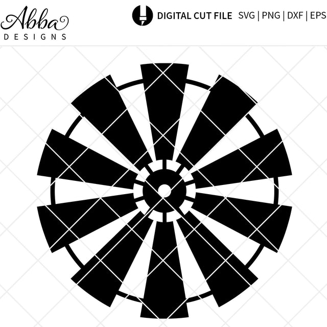 Farmhouse Windmill 2 SVG Abba Designs 