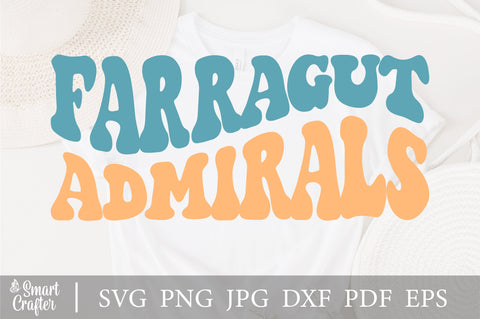 Farragut Admirals svg, wavy style svg, EPS PNG Cricut Instant Download SVG Fauz 