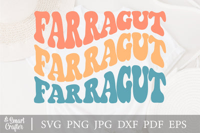 Farragut svg, wavy style svg, EPS PNG Cricut Instant Download SVG Fauz 