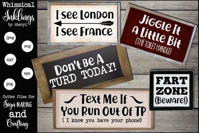 Fart Zone Bathroom SVG set SVG Whimsical Inklings 