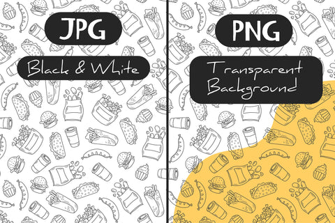 Fast Food Seamless Pattern Digital Pattern Rin Green 