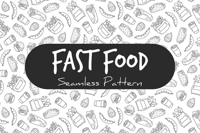 Fast Food Seamless Pattern Digital Pattern Rin Green 