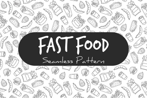 Fast Food Seamless Pattern Digital Pattern Rin Green 
