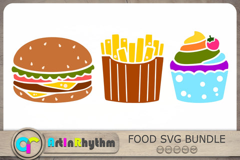Fast Food Svg Bundle, Foods Svg, Burger Svg, Fries Svg, Ice cream Svg SVG Artinrhythm shop 