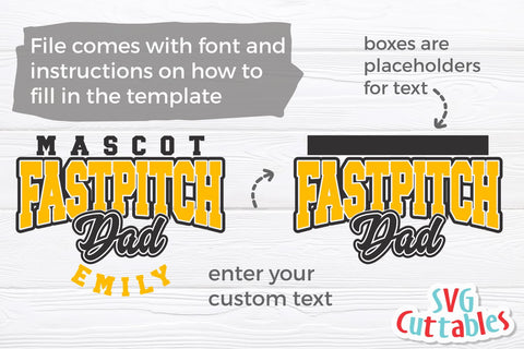 Fastpitch svg - Fastpitch Dad Template 004 - svg - eps - dxf - png - Silhouette - Cricut Cut File - Softball Team - Digital File SVG Svg Cuttables 