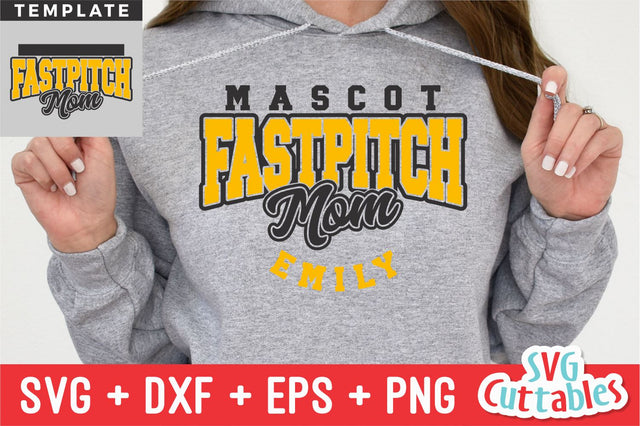 Fastpitch svg - Fastpitch Mom Template 003 - svg - eps - dxf - png - Silhouette - Cricut Cut File - Softball Team - Digital File SVG Svg Cuttables 