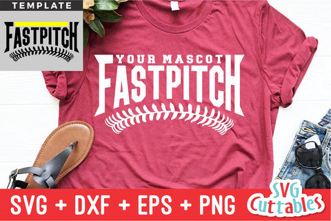 Fastpitch svg - Fastpitch Template 007 - svg - eps - dxf - png - Silhouette - Cricut Cut File - Softball Team - Digital File SVG Svg Cuttables 