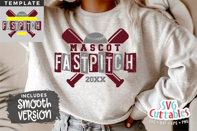 Fastpitch svg - Fastpitch Template 008 - svg - eps - dxf - png - Silhouette - Cricut Cut File - Softball Team - Digital File SVG Svg Cuttables 