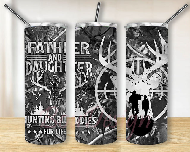 Father And Daughter 20 oz Skinny Tumbler Sublimation Designs For Straight/Tapered PNG Files Digital Download Sublimation BouDesign 