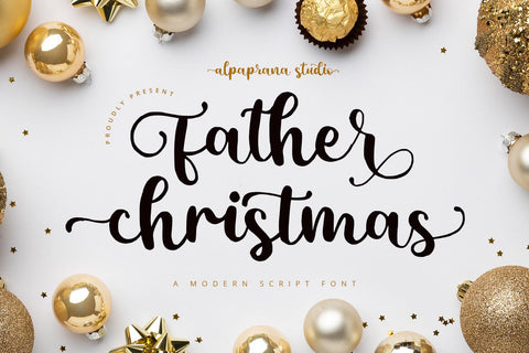 Father Christmas - Modern Script Font Font Alpaprana Studio 