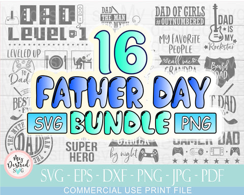 Father Day Bundle SVG PNG, File For Sublimation, Gamer Dad Svg, Father Day Shirt Png, Funny Dad Svg, Dad Sublimation Design, Dad Life Svg SVG MyDesiredSVG 